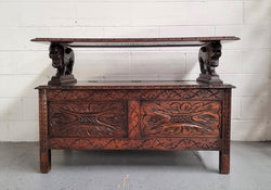 Unusual English Oak Monks Bench | Antique & Vintage | Moonee Ponds Antiques | Australia Wide Delivery