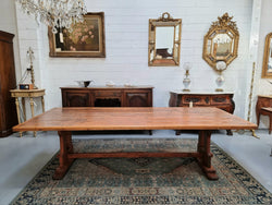 Reclaimed Pine & Oregon Stretcher Base Dining Table | Antique & Vintage | Moonee Ponds Antiques | Australia Wide Delivery