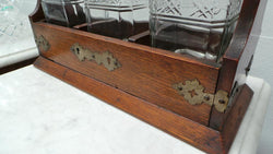 Edwardian Oak Tantalus | Antique & Vintage | Moonee Ponds Antiques | Australia Wide Delivery