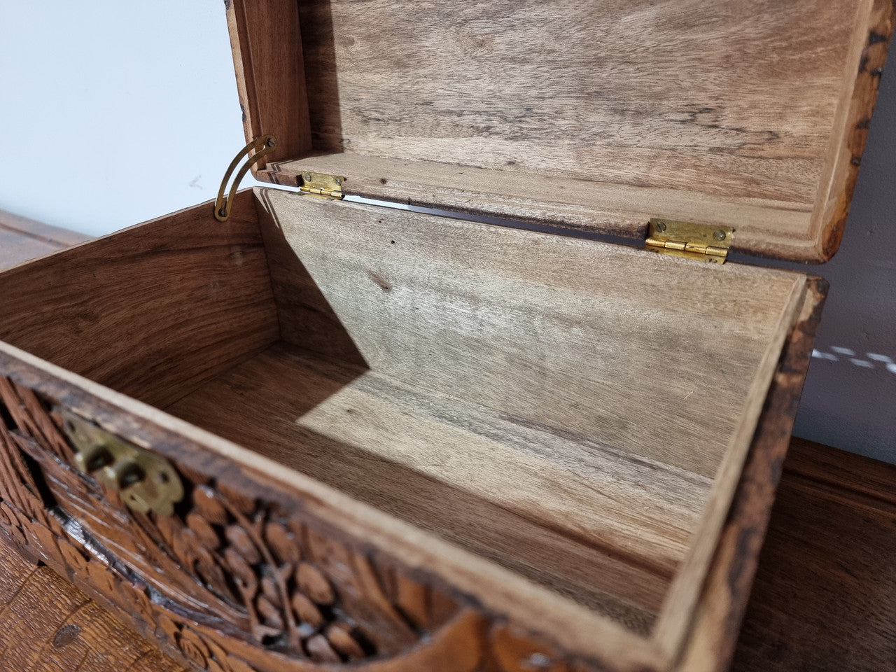Small Chinese Carved Camphor Wood Jewellery Box | Antique & Vintage | Moonee Ponds Antiques | Australia Wide Delivery