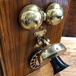 Fabulous Vintage Oak Wall Phone