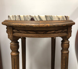 French Round Two Tier Marble Top Gilt Wood Side Table | Antique & Vintage | Moonee Ponds Antiques | Australia Wide Delivery