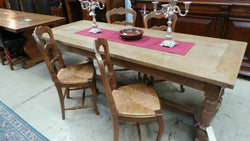 Set Of Four French Oak Rush Seat Dining Chairs | Antique & Vintage | Moonee Ponds Antiques | Australia Wide Delivery