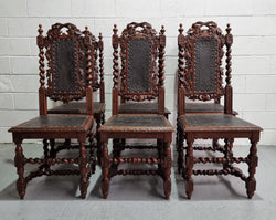 Stunning Set of Six Jacobean Revival Chairs | Antique & Vintage | Moonee Ponds Antiques | Australia Wide Delivery