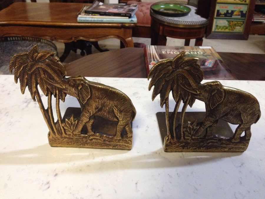 Pair Antique Brass Bookends