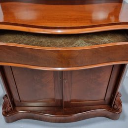 Beautiful Antique Victorian Mahogany two door Chiffonier. Plenty of storage space with one drawer and the two doors open up to a shelved area. It is in good restored condition.