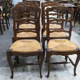 Set Of Six French Oak Chairs