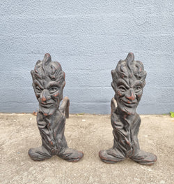 Fabulous Rustic Pair of French Cast Iron Fire Dogs | Antique & Vintage | Moonee Ponds Antiques | Australia Wide Delivery