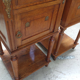 Pair of French Oak Bedside Cabinets-8