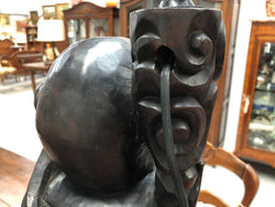 Antique Chinese Hand Carved Rosewood Immortal "Shou Xing" Lamp Base | Antique & Vintage | Moonee Ponds Antiques | Australia Wide Delivery