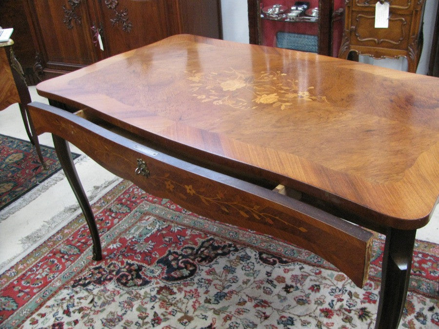 French Walnut Marquetry Inlaid Desk | Antique & Vintage | Moonee Ponds Antiques | Australia Wide Delivery
