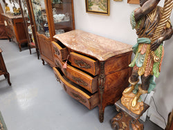 Beautiful French Louis XV Style Kingwood Inlaid Marble Top Commode | Antique & Vintage | Moonee Ponds Antiques | Australia Wide Delivery