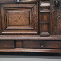 Stunning 18th Century solid French oak Cassone. It has plently of storage space inside along with two drawers at the bottom. It has loads of charter and has been sourced from France. It is in good original detailed condition.