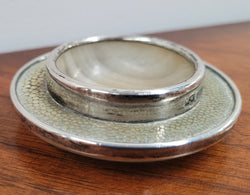 Mappin & Webb Sterling Silver & Banded Agate & Shagreen Antique Pin Dish | Antique & Vintage | Moonee Ponds Antiques | Australia Wide Delivery
