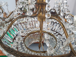 French Bronze & Crystal Six Candle Light Chandelier | Antique & Vintage | Moonee Ponds Antiques | Australia Wide Delivery