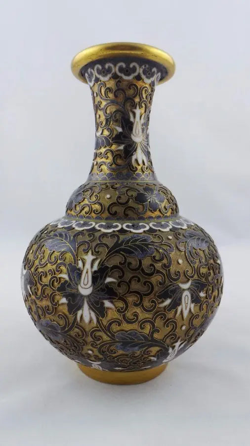 Japanese Cloisonne Vase On Stand