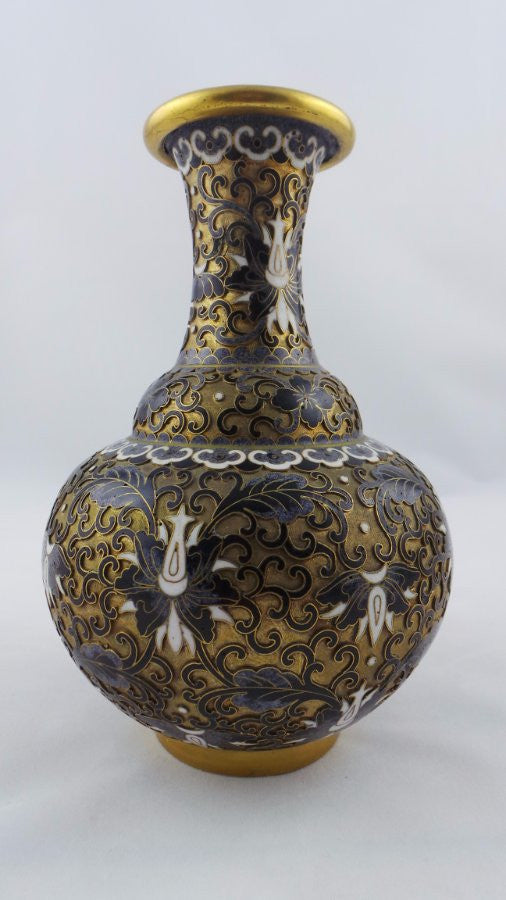 Japanese Cloisonne Vase On Stand