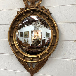 Rare Wooden Framed Convex Mirror