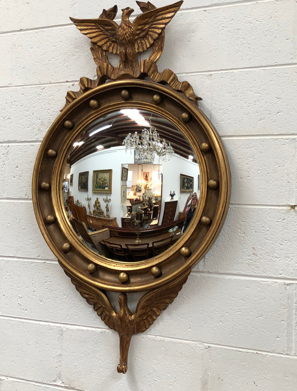 Rare Wooden Framed Convex Mirror