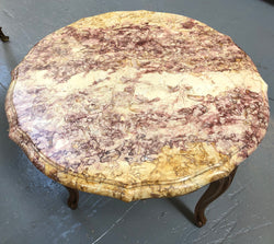 Louis XV th Style Walnut Marble Top Round Coffee Table | Antique & Vintage | Moonee Ponds Antiques | Australia Wide Delivery