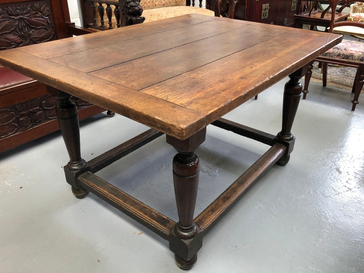 18th Century French Oak Farmhouse Table Of Small Proportions