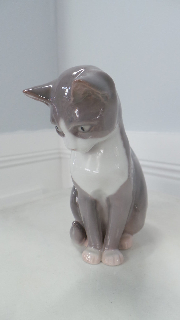 Beautiful Royal Copenhagen Grey Cat Statue | Antique & Vintage | Moonee Ponds Antiques | Australia Wide Delivery