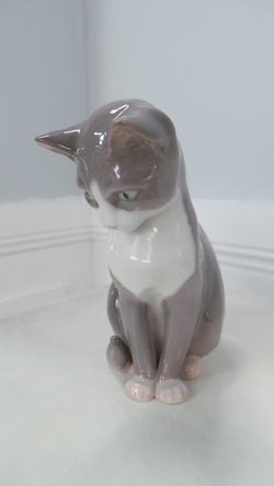 Beautiful Royal Copenhagen Grey Cat Statue | Antique & Vintage | Moonee Ponds Antiques | Australia Wide Delivery