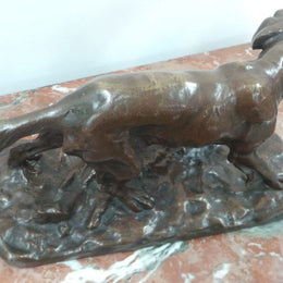 An Antique Classical French Bronze Of A Red Setter