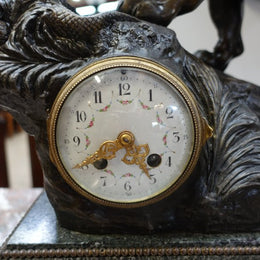 French Cold Painted Spelter And Bronze Set