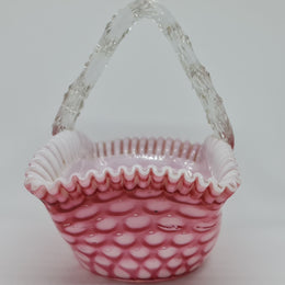 Beautiful hand made Victorian glass basket, in amazing original condition.