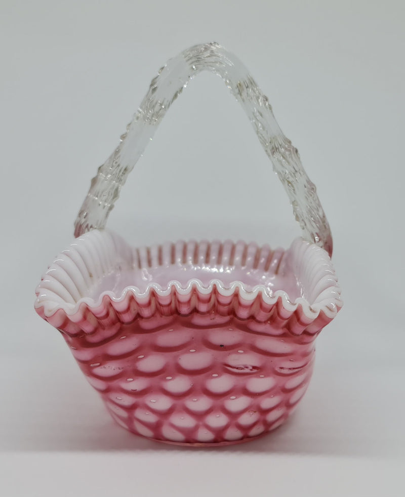 Beautiful hand made Victorian glass basket, in amazing original condition.