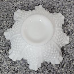 Charming frilled edge “Fenton” milk glass bowl. It is in good original condition, please view photos as they help form part of the description.