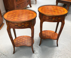 Pair Of High Quality Kingwood Louis XV Marquetry Inlaid Bedsides | Antique & Vintage | Moonee Ponds Antiques | Australia Wide Delivery