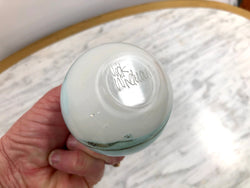 Nick Wirdnam Round White & Blue Art Glass Scent Bottle | Antique & Vintage | Moonee Ponds Antiques | Australia Wide Delivery