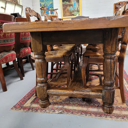 Large Impressive 2.5 Meter Antique French Oak Farmhouse Table