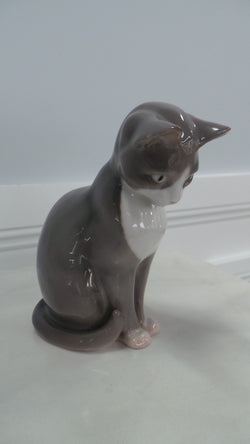 Beautiful Royal Copenhagen Grey Cat Statue | Antique & Vintage | Moonee Ponds Antiques | Australia Wide Delivery