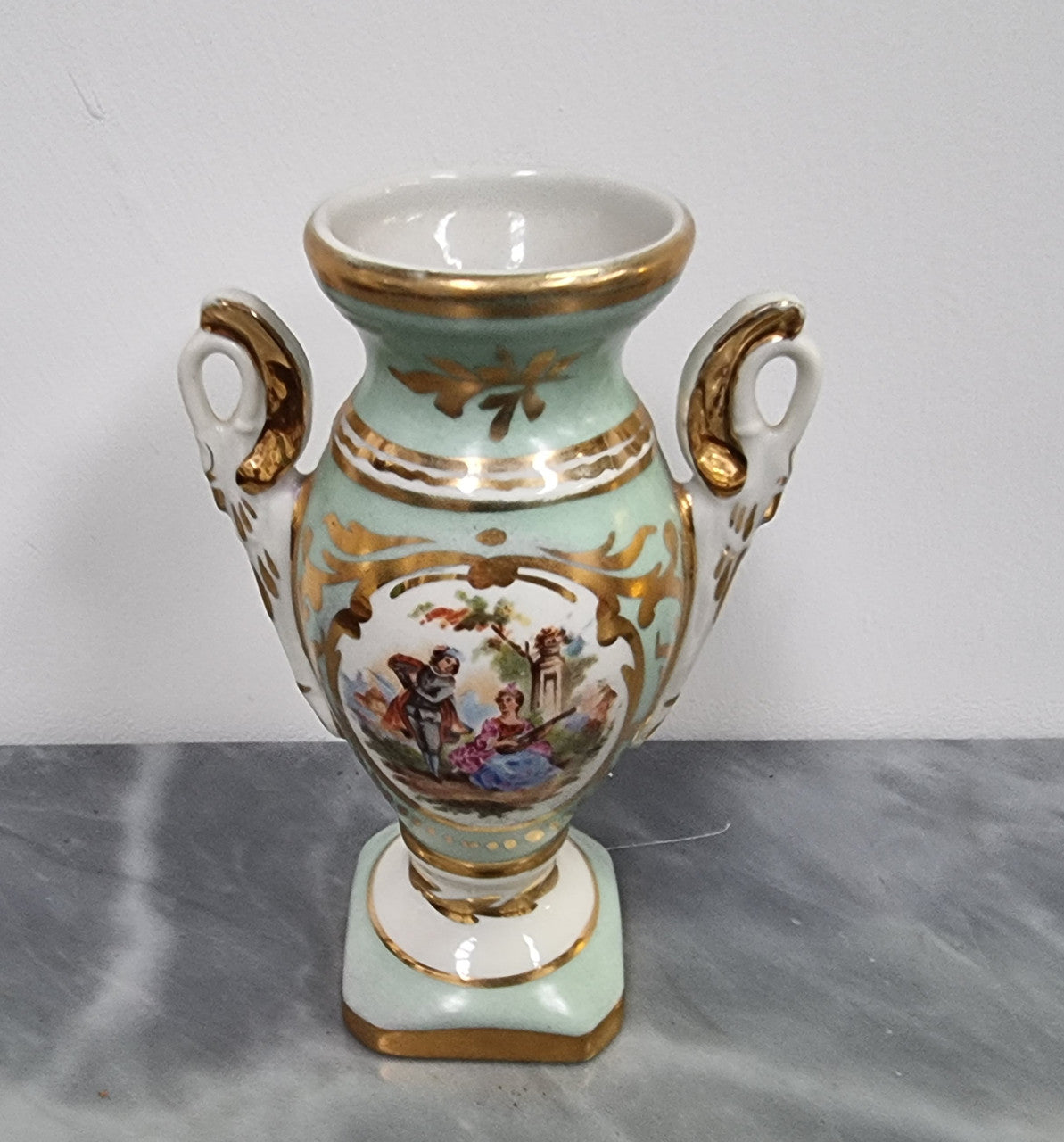 Two handled Limoge Style Small Vase | Antique & Vintage | Moonee Ponds Antiques | Australia Wide Delivery