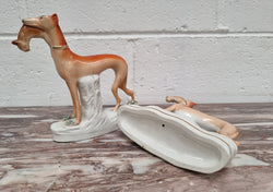 Superb Pair of Staffordshire Pottery Greyhounds | Antique & Vintage | Moonee Ponds Antiques | Australia Wide Delivery