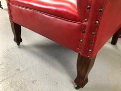 Art Deco Red Leather Arm Chair | Antique & Vintage | Moonee Ponds Antiques | Australia Wide Delivery