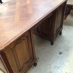 French Parquetry Top Oak Desk | Antique & Vintage | Moonee Ponds Antiques | Australia Wide Delivery
