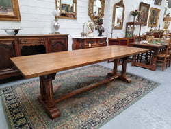 French Oak Double Pedestal Farmhouse Dinning Table | Antique & Vintage | Moonee Ponds Antiques | Australia Wide Delivery
