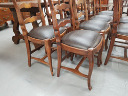 Set of 10 French Ladder Back Dining Chairs With Leather Seat | Antique & Vintage | Moonee Ponds Antiques | Australia Wide Delivery