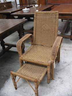 Vintage Seagrass Reclining Chair | Antique & Vintage | Moonee Ponds Antiques | Australia Wide Delivery