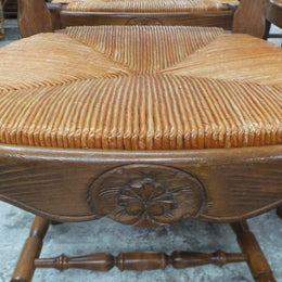 Set of Six Fabulous French Oak Dining Chairs