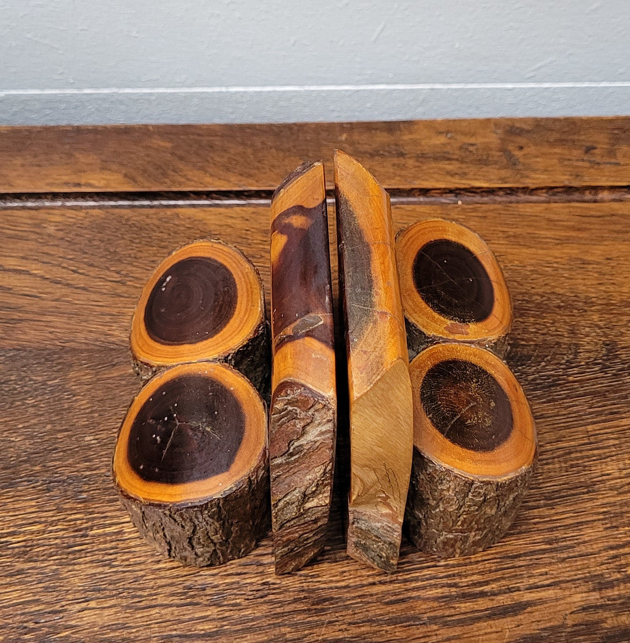 Amazing vintage pair of Mulga wood book ends in great original condition. Please see photos as they form part of the description.