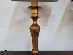 Pair of French Antique 19th Century Gilt Bronze Candlestick Lamps & Shades | Antique & Vintage | Moonee Ponds Antiques | Australia Wide Delivery