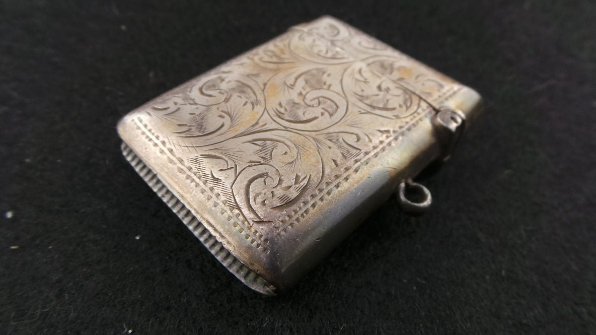 Antique Birmingham Silver Hallmarked Vesta Case | Antique & Vintage | Moonee Ponds Antiques | Australia Wide Delivery