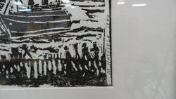 Original Linocut Of Ship At Sea | Antique & Vintage | Moonee Ponds Antiques | Australia Wide Delivery