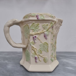 Belleek brown stamp (1980 – 1993) jug with ivy decoration, branch handle and Bacchus spout. It is in good original condition, please view photos as they help form part of the description.