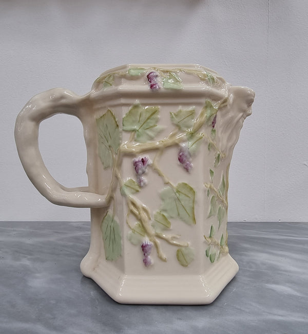 Belleek brown stamp (1980 – 1993) jug with ivy decoration, branch handle and Bacchus spout. It is in good original condition, please view photos as they help form part of the description.